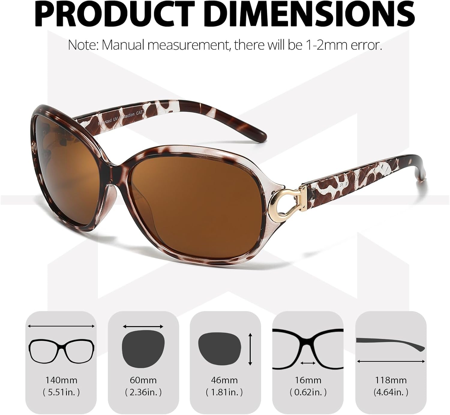 Thumbnail 5 de Myiaur polarised oversized sunglasses for women with UV400 protection