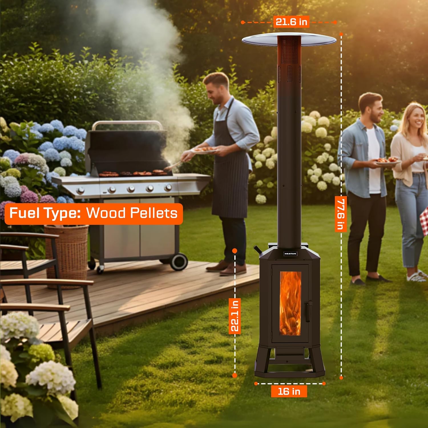 Thumbnail 4 de 70,000 BTU Wood Pellet Patio Heater ⚡
