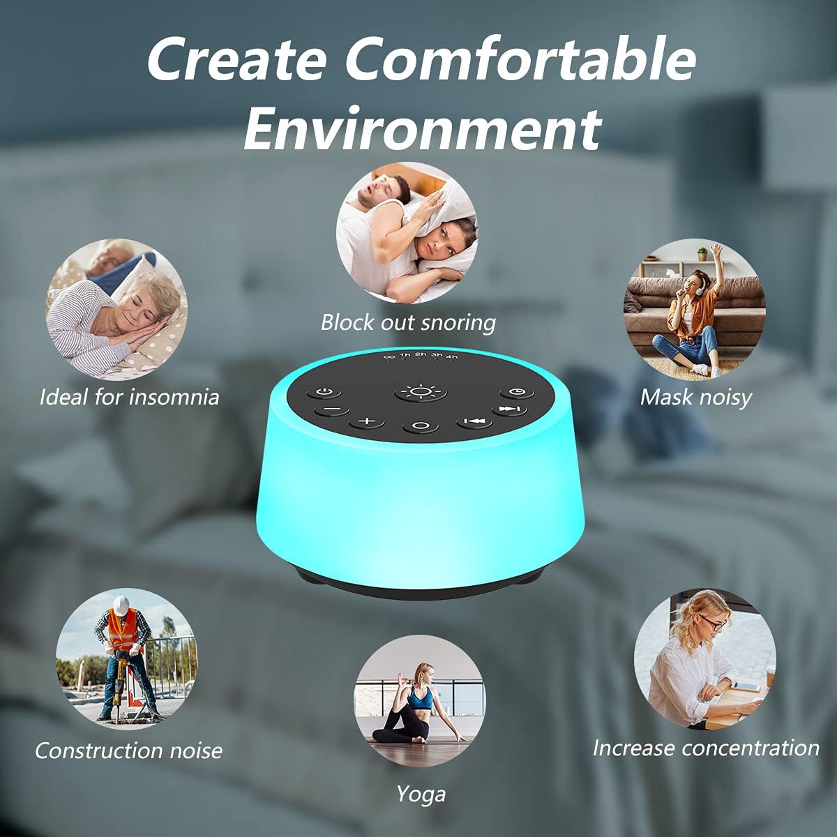 Thumbnail 5 de Color Noise Sound Machines with 10 Colors Night Light