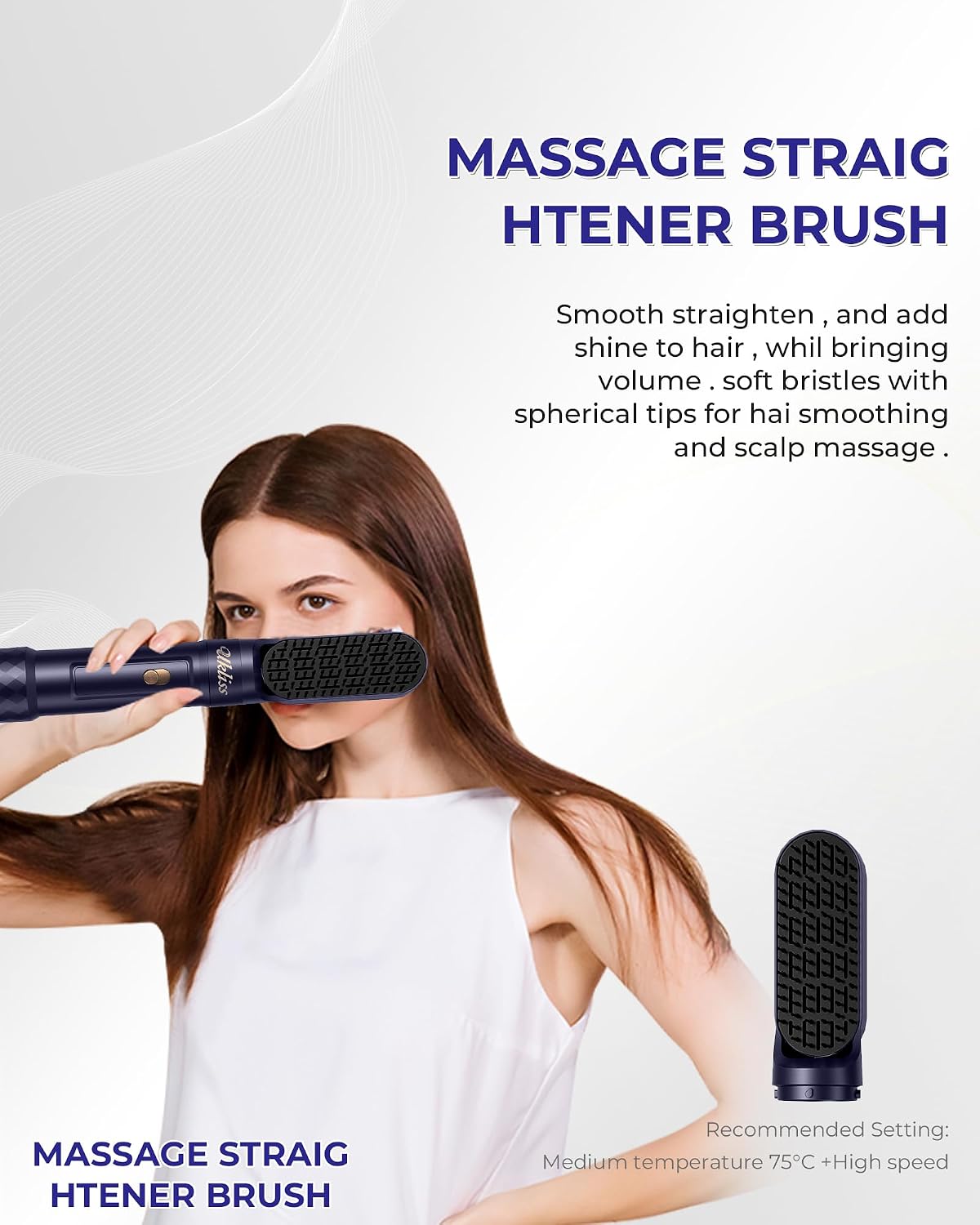 Detalle de UKLISS 6 en 1 Hairstyler : brosse chauffante brushing & boucleur à air chaud 1000 W (Blu)