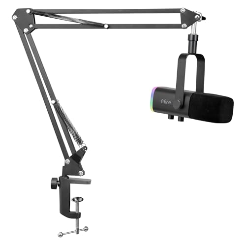Detalle de FIFINE XLR-Streaming-Mikrofon mit Arm, USB/XLR, RGB und Stummschalttaste