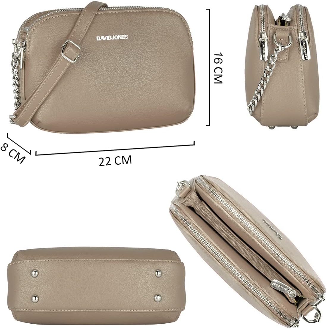 Thumbnail 5 de David Jones - Bolso Bandolera Multibolsillos Mujer 🌟