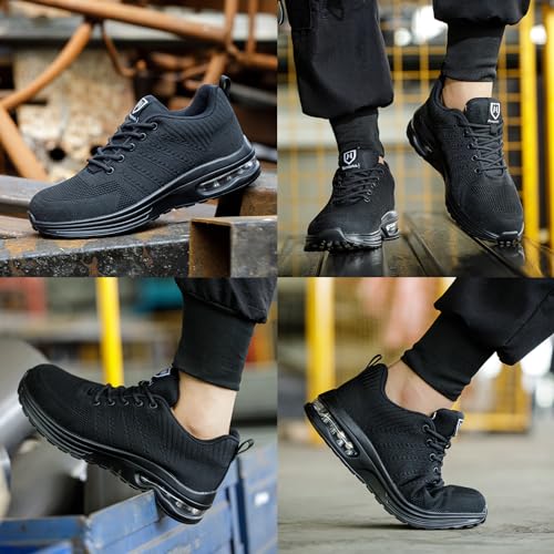 Detalle de Baofular Safety Trainers – Steel Toe, Lightweight & Breathable Work Trainers (Men/Women, UK 7)