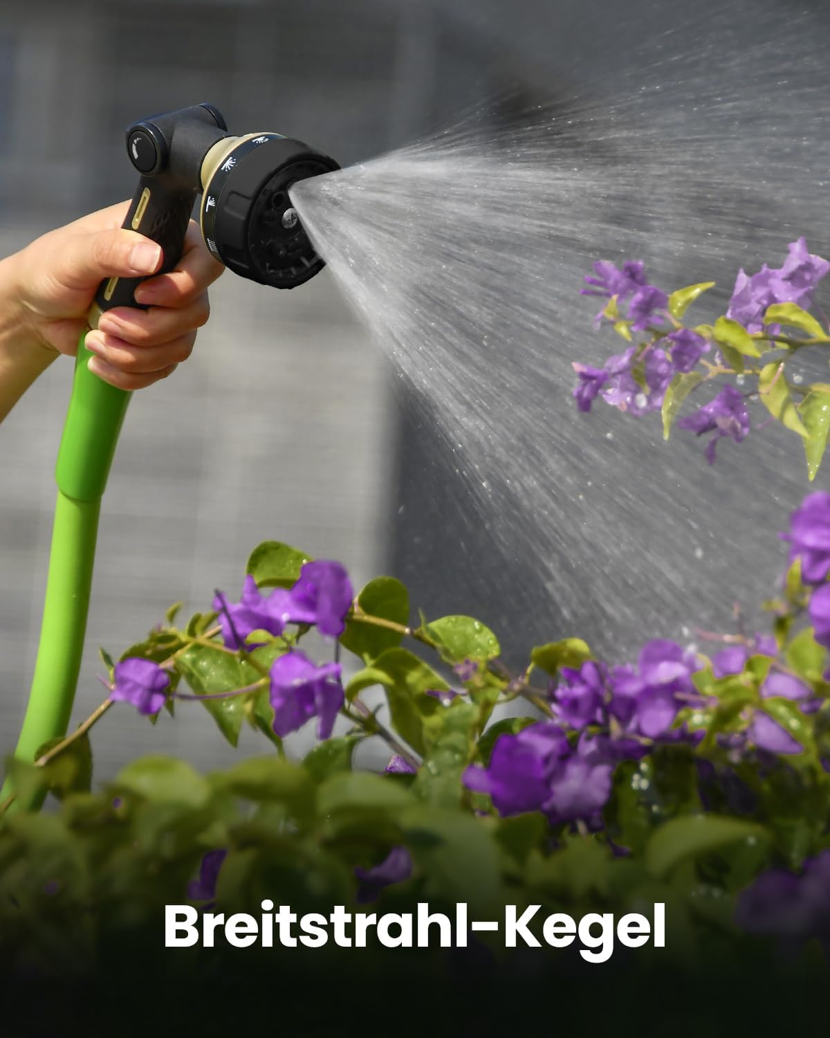 Detalle 2 de RAINPOINT Gartenbrause aus Metall mit 10 Bewässerungsmustern – handliche Handbrause für Garten, Autowaschen & mehr