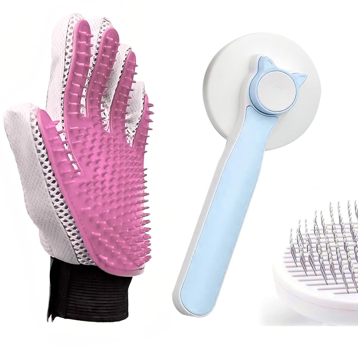 Thumbnail 6 de Marchul Lot de 2 Gants de Toilettage pour Animaux – Brosse, Épilation en Douceur et Massage pour Poils Longs/Courts