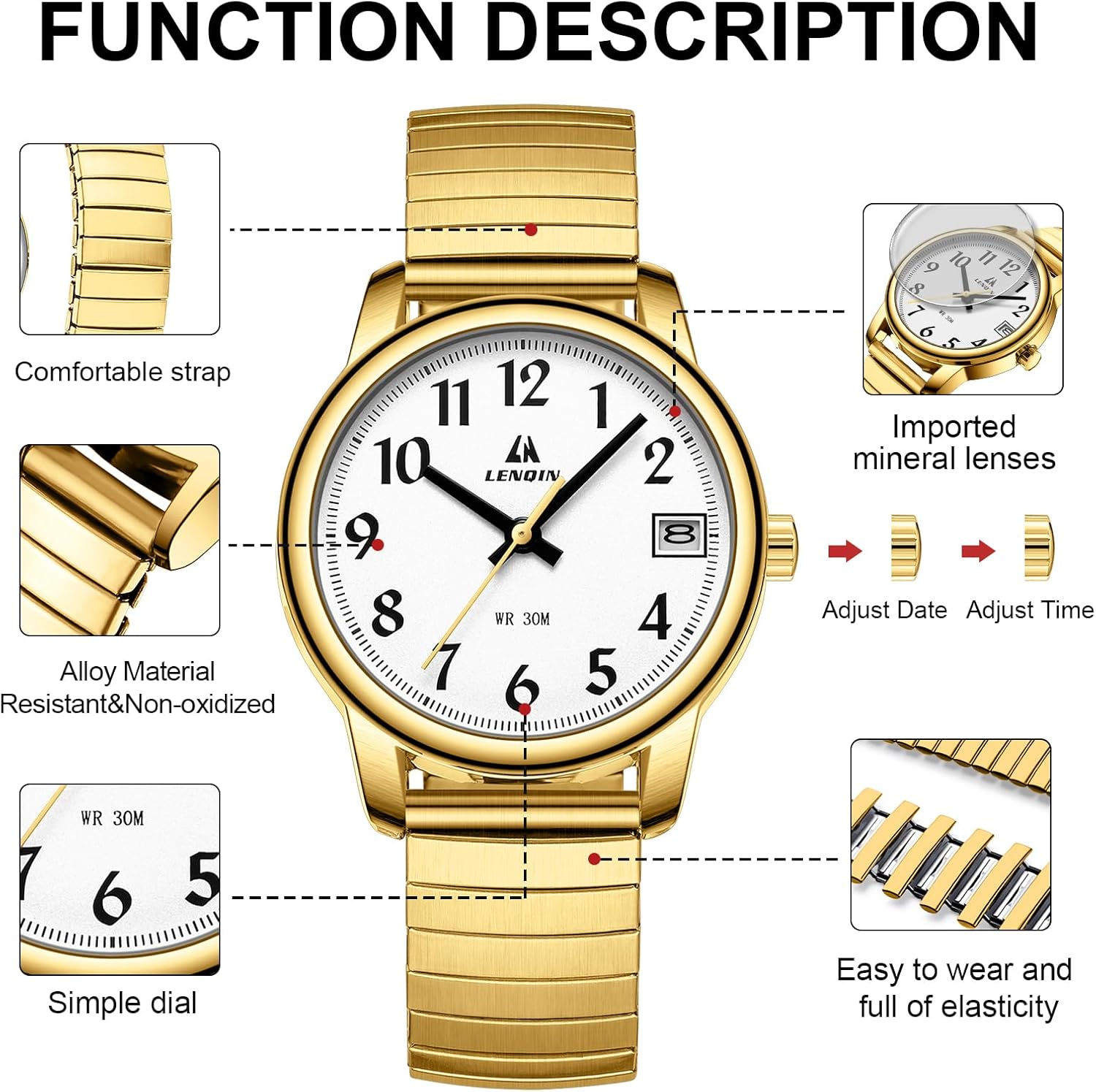 Thumbnail 5 de LN LENQIN Damen-Uhr mit 30 mm Gehäuse