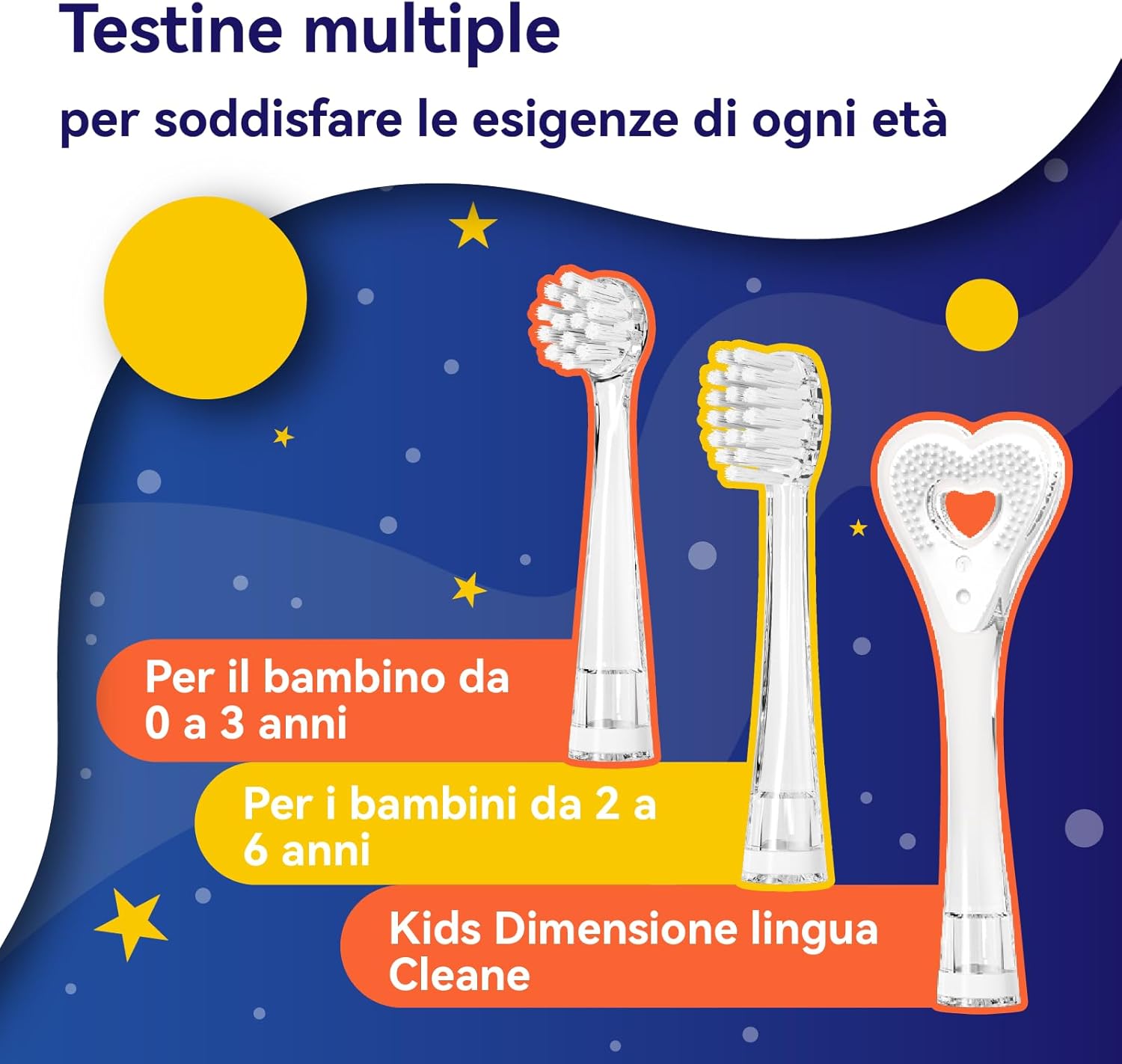 Thumbnail 4 de Seago SG-2159 spazzolino elettrico per bambini (0-6 anni) ricaricabile con 8 testine morbide, LED colorati e timer 2 minuti