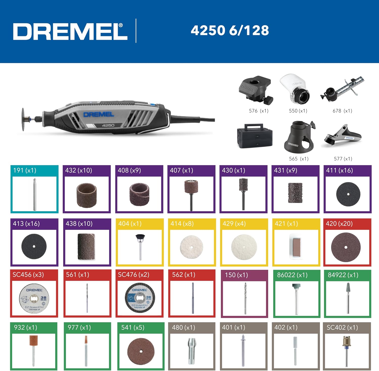 Thumbnail 2 de Dremel 4250 Multitool 175W Kit mit variabler Drehzahl 5.000–35.000 U/min und 6 Aufsätzen
