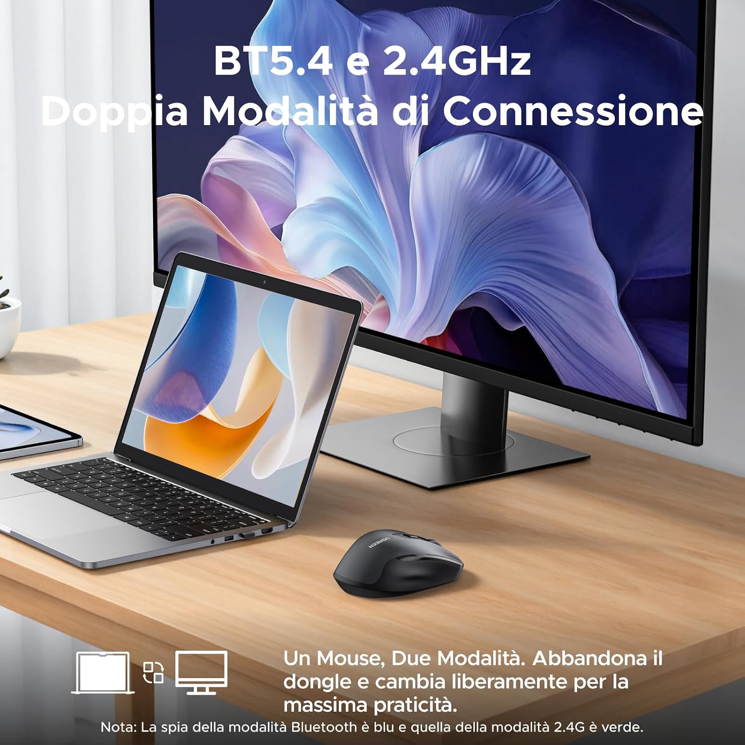 Thumbnail 2 de UGREEN Mouse wireless Bluetooth 2,4 GHz
