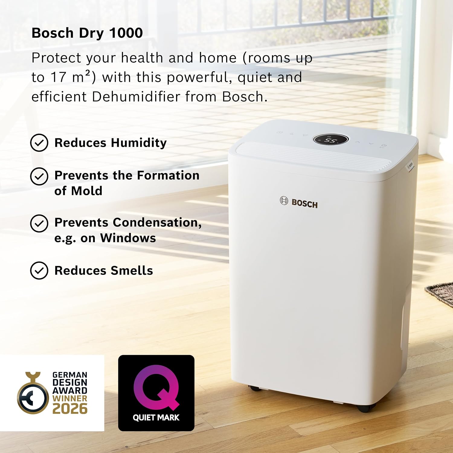 Detalle 2 de Bosch Dry 1000 Dehumidifier 10L/day