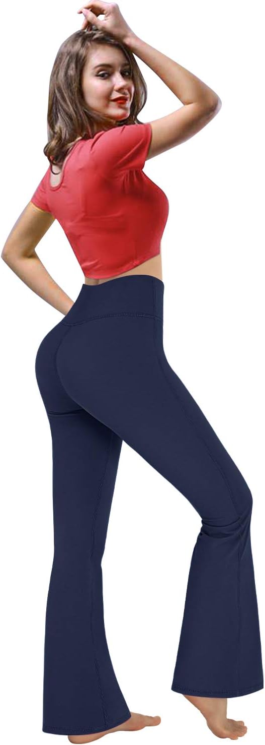 Detalle de Promoter Flared Trousers: Women Bootcut Yoga Pants with High Waist, Tummy Control and Stretch