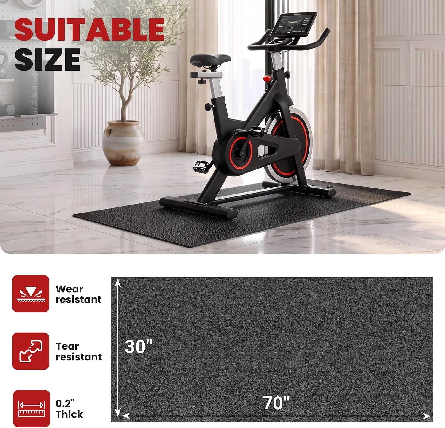 Detalle 2 de Exercise Bike Mat 70" x 30