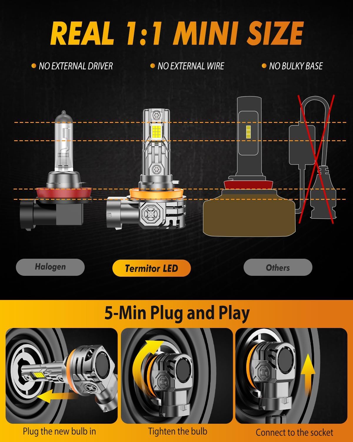 Thumbnail 4 de Termitor H11 LED headlight bulbs