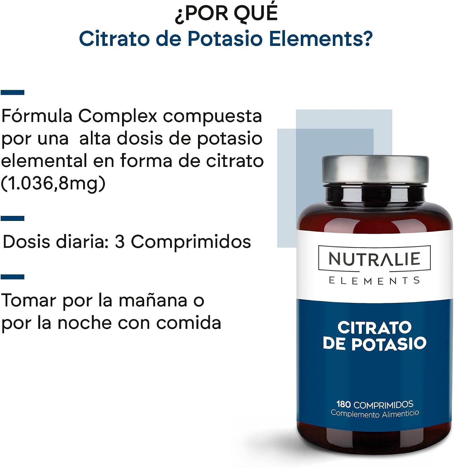 Detalle de Nutralie Citrato de Potasio 2880 mg 180 comprimidos