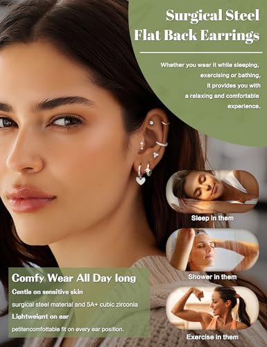 Thumbnail 5 de CASSIECA 21Pcs Helix-/Tragus-Piercing Set – Ohrschmuck aus chirurgischem Stahl mit 18K-Goldbeschichtung
