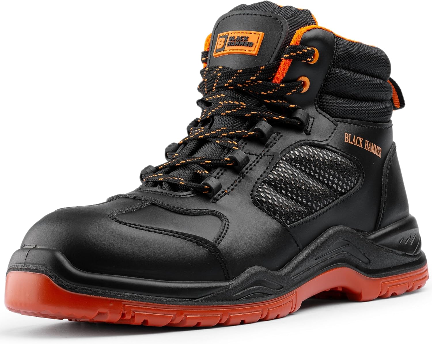 Detalle de BLACK HAMMER Sicherheitsstiefel Herren S3 SRC – leichte, metallfreie Sicherheitsschuhe mit Kevlar Zwischensohle