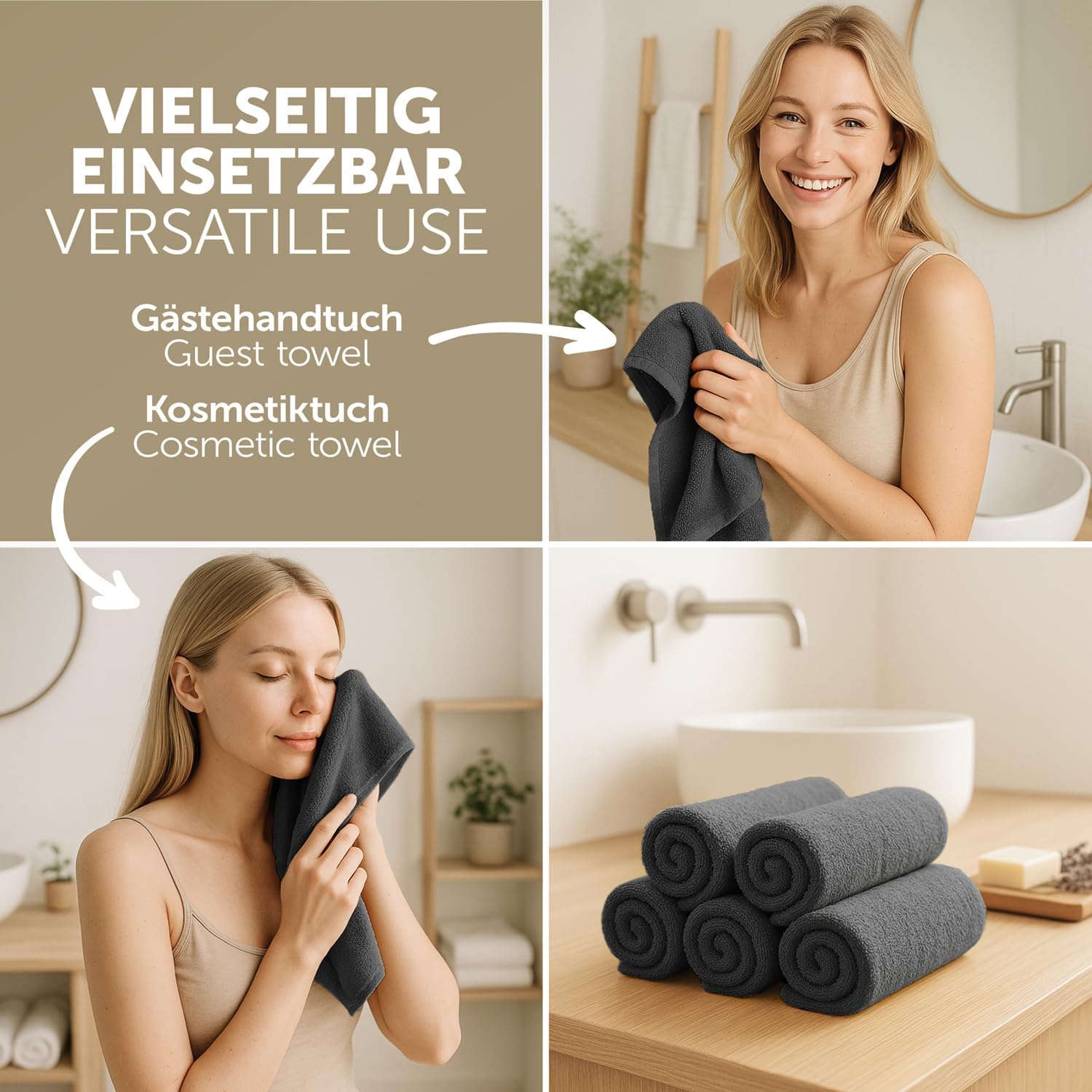 Thumbnail 3 de Blumtal Premium Frottier Gästehandtücher 12er Set