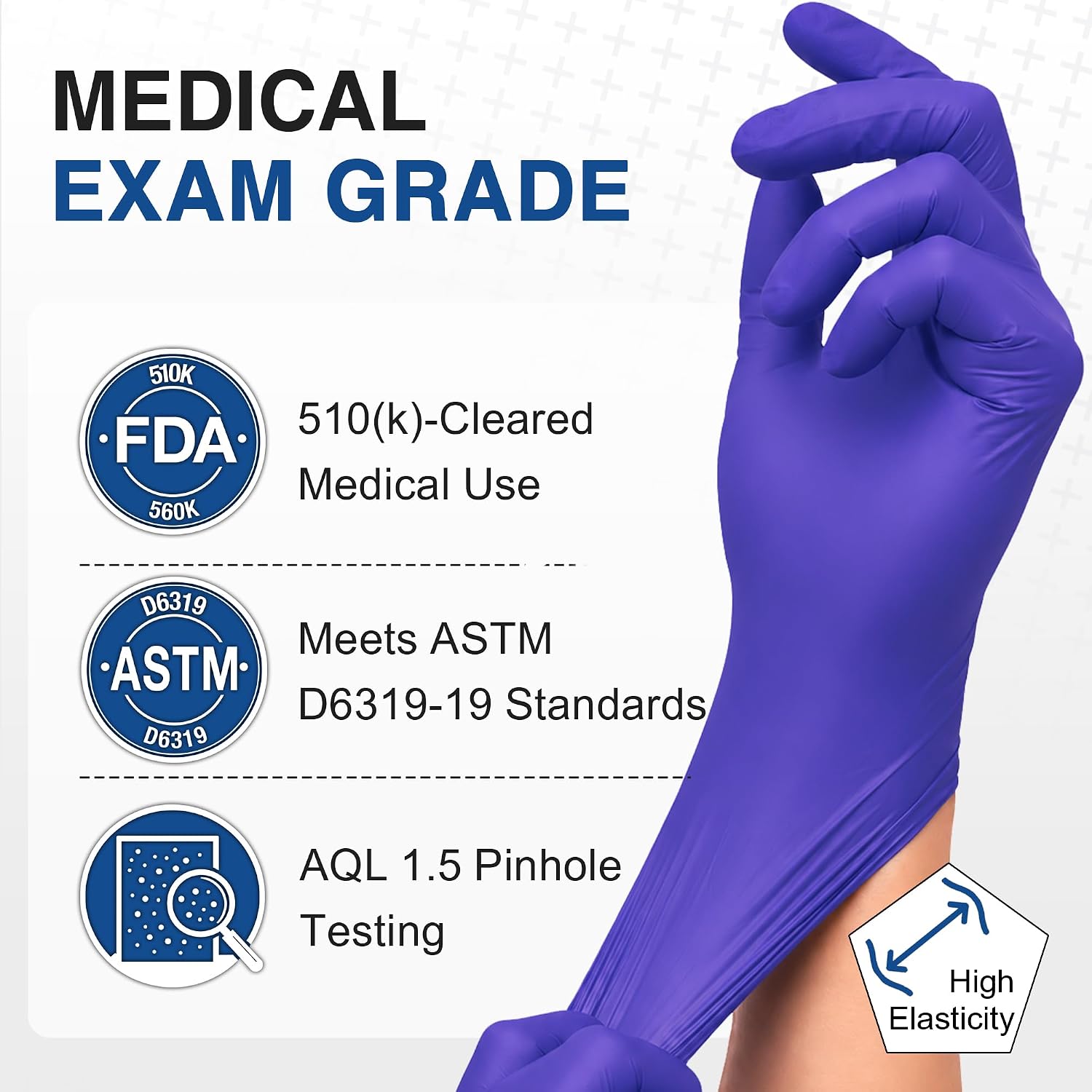 Detalle de Schneider Nitrile Exam Gloves (Dark Blue) – Latex-Free, Powder-Free, Disposable Food-Safe Gloves
