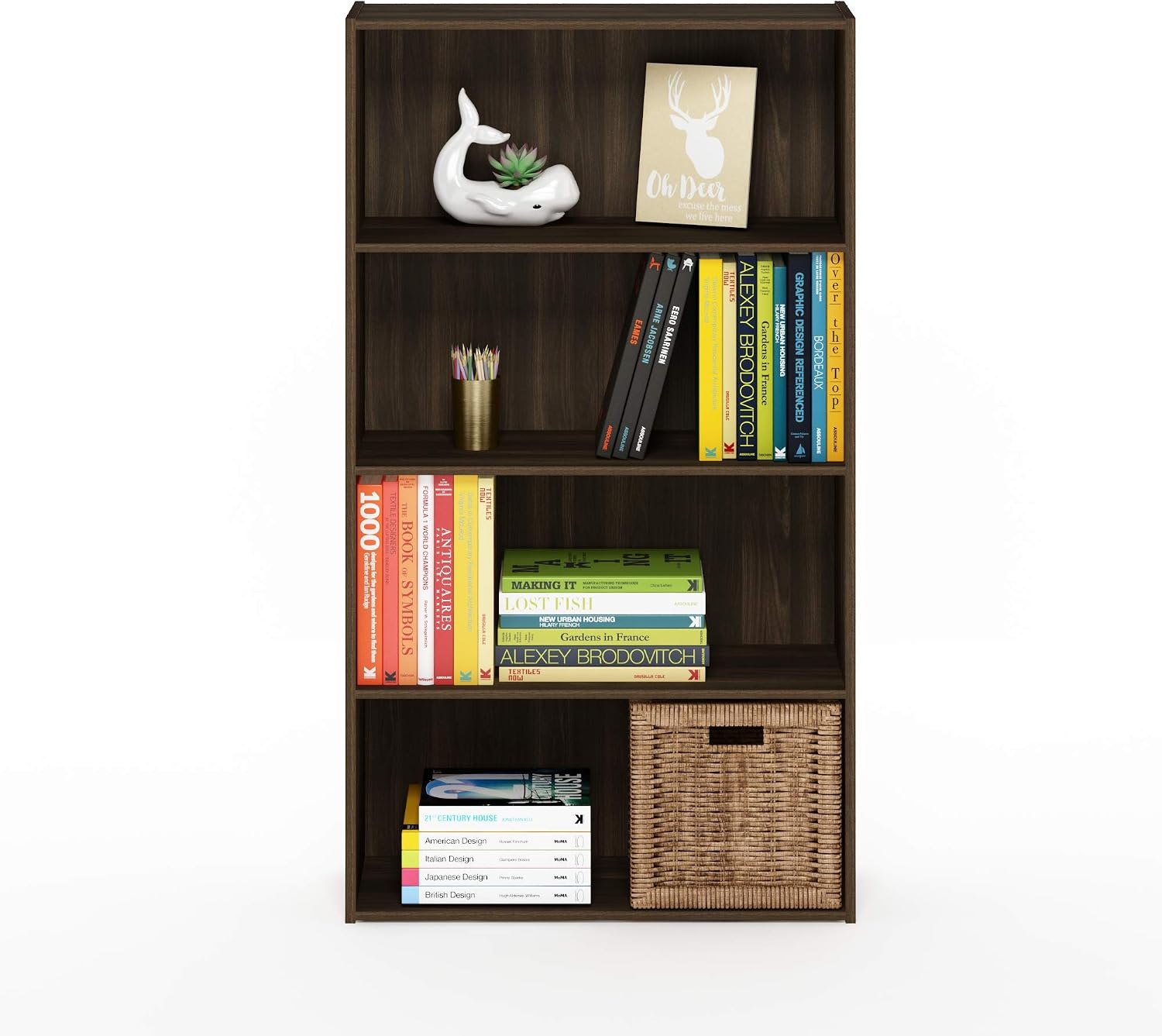 Detalle 1 de Furinno Bookshelf, 4-Tier