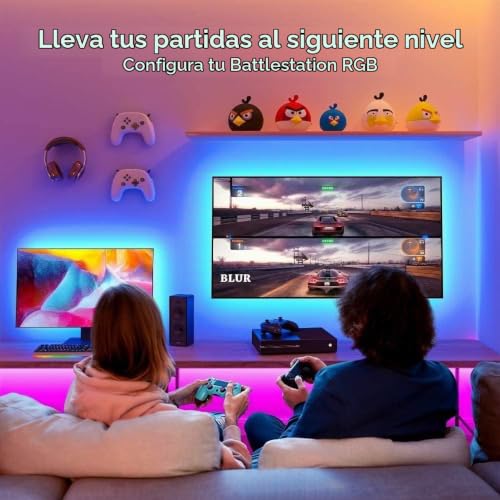 Detalle de SANSUN tira LED RGB 5050 de 2 m para TV, USB, mando y sincronización musical
