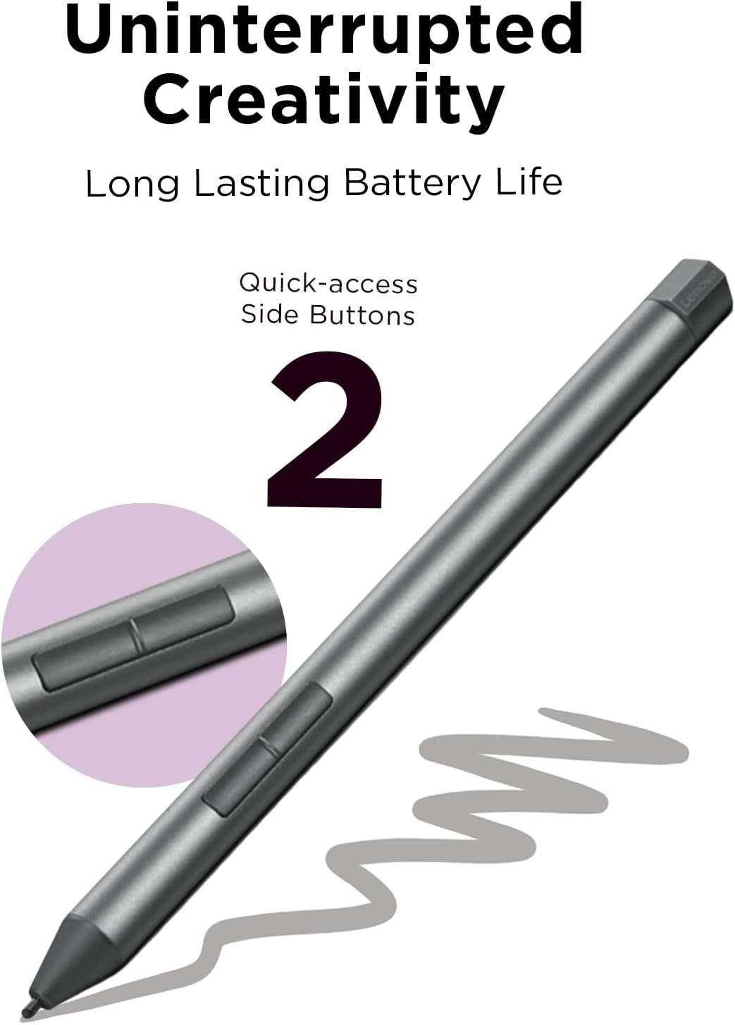 Detalle de Lenovo 4X81H95633 Digital Pen 2, 4,096 pressure levels, grey