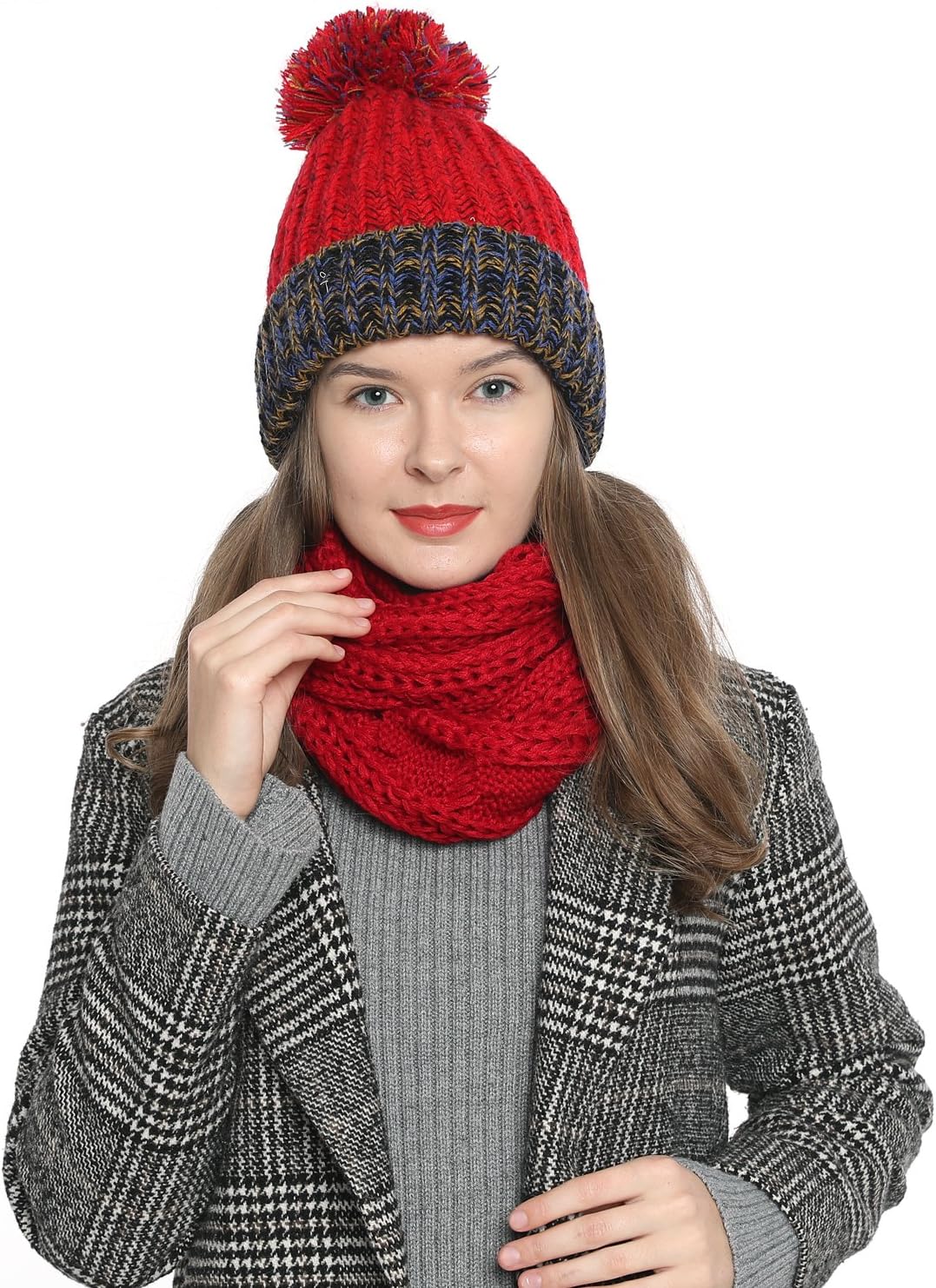 Thumbnail 1 de DonDon Bonnet d'hiver avec Pompon pour Dames — Doux, Chaud et Doublé