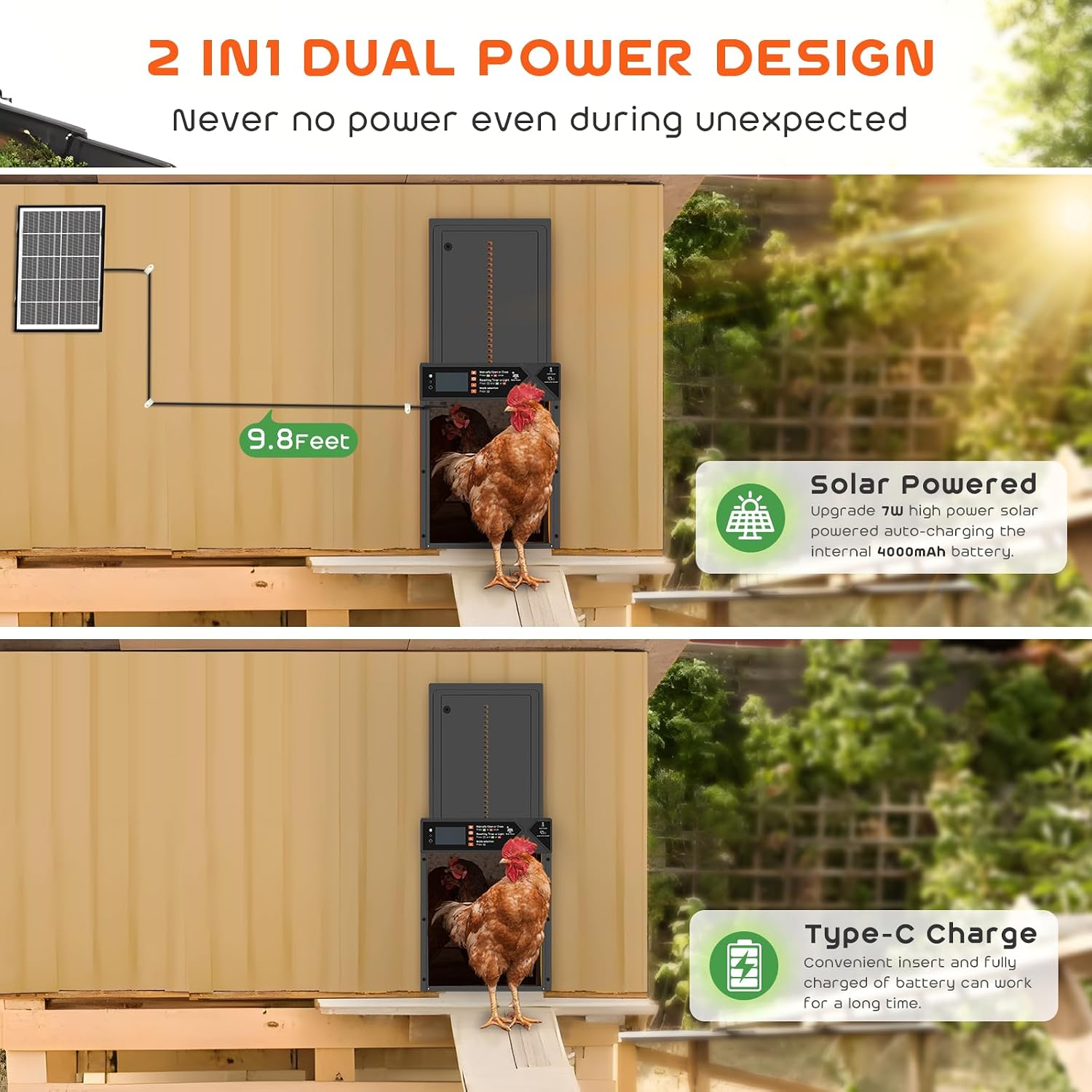 Thumbnail 6 de AsFrost Automatic Chicken Coop Door, 4000mAh Battery