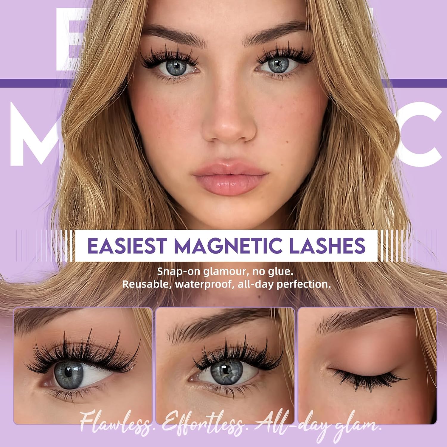 Thumbnail 6 de B&Q Magnetic Eyelashes with Applicator, 2 Pairs, Manga Look, 3 Magnets