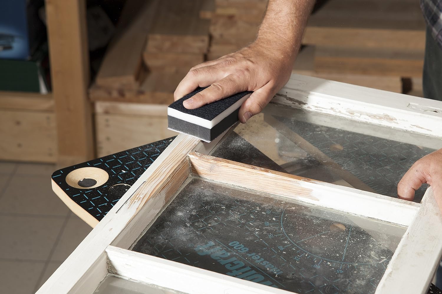 Detalle de wolfcraft 2892000 handschuurset 4-delig met harde en zachte zijde, Easy-Fix