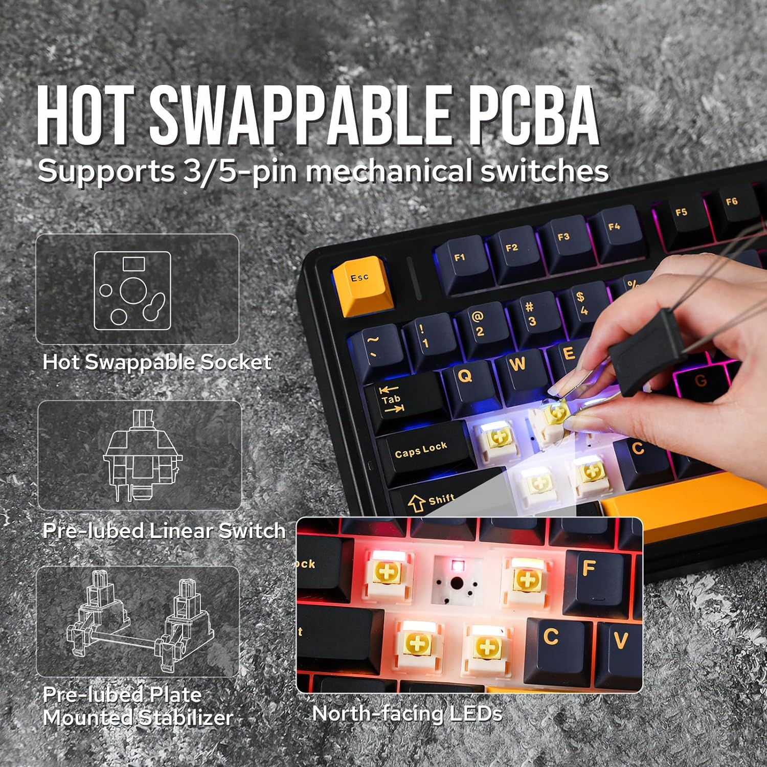 Detalle 2 de EPOMAKER AULA F75 Wireless Mechanical Keyboard