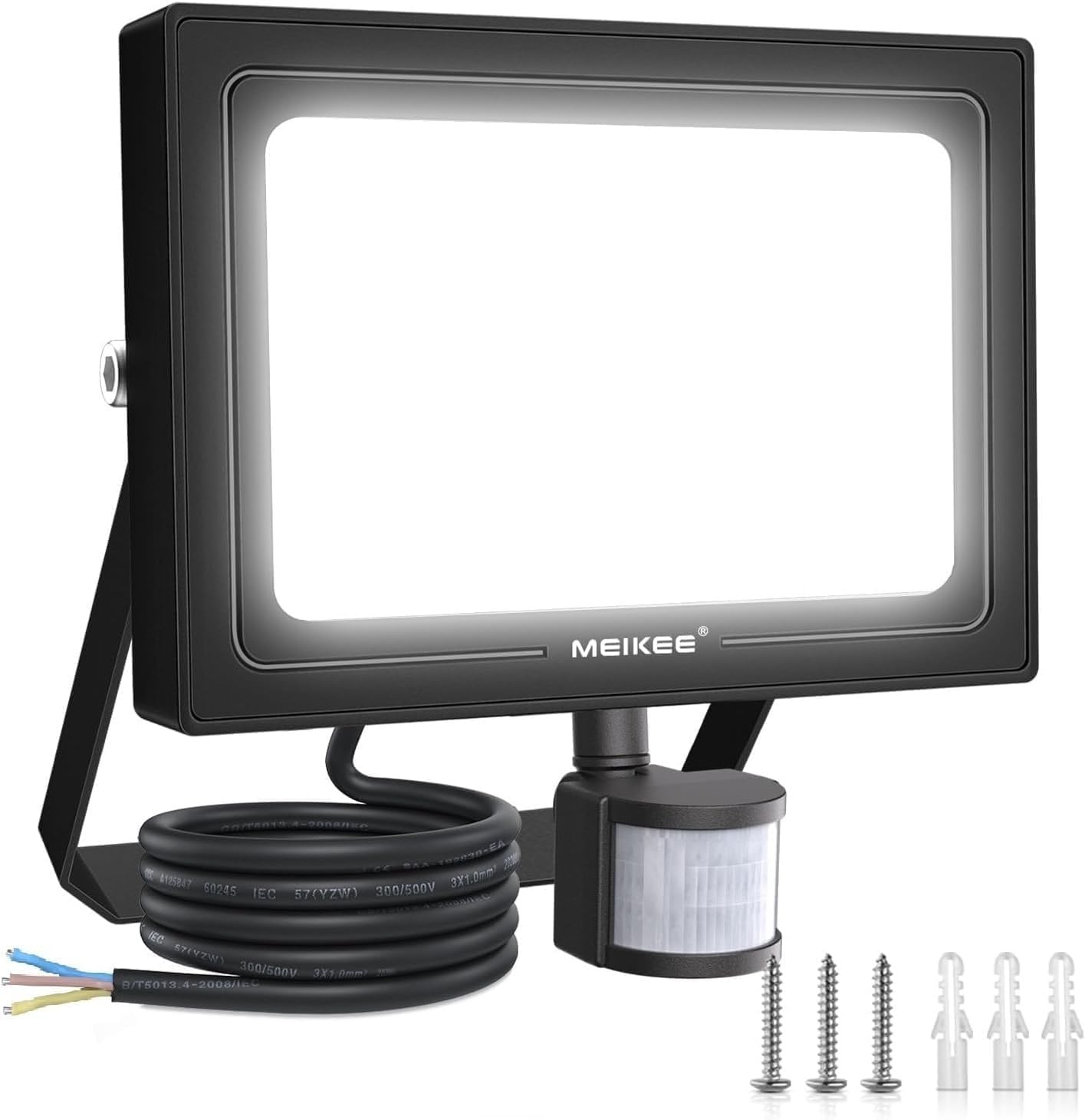 Detalle de MEIKEE FLB080 LED-strålkastare 80 W med rörelsesensor, 7 520 lm, IP66