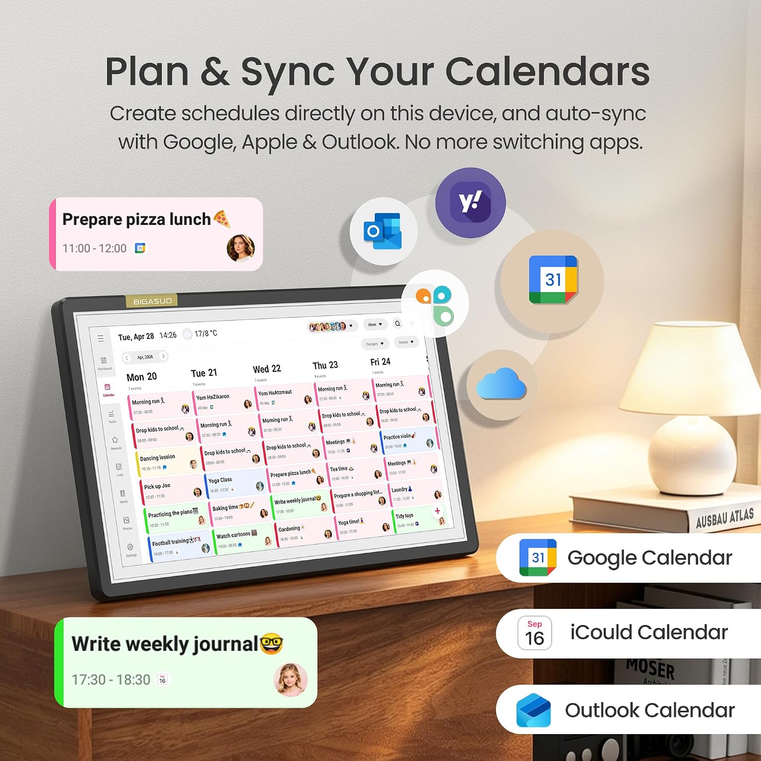Detalle 2 de BIGASUO Digital Calendar, 15.6-inch