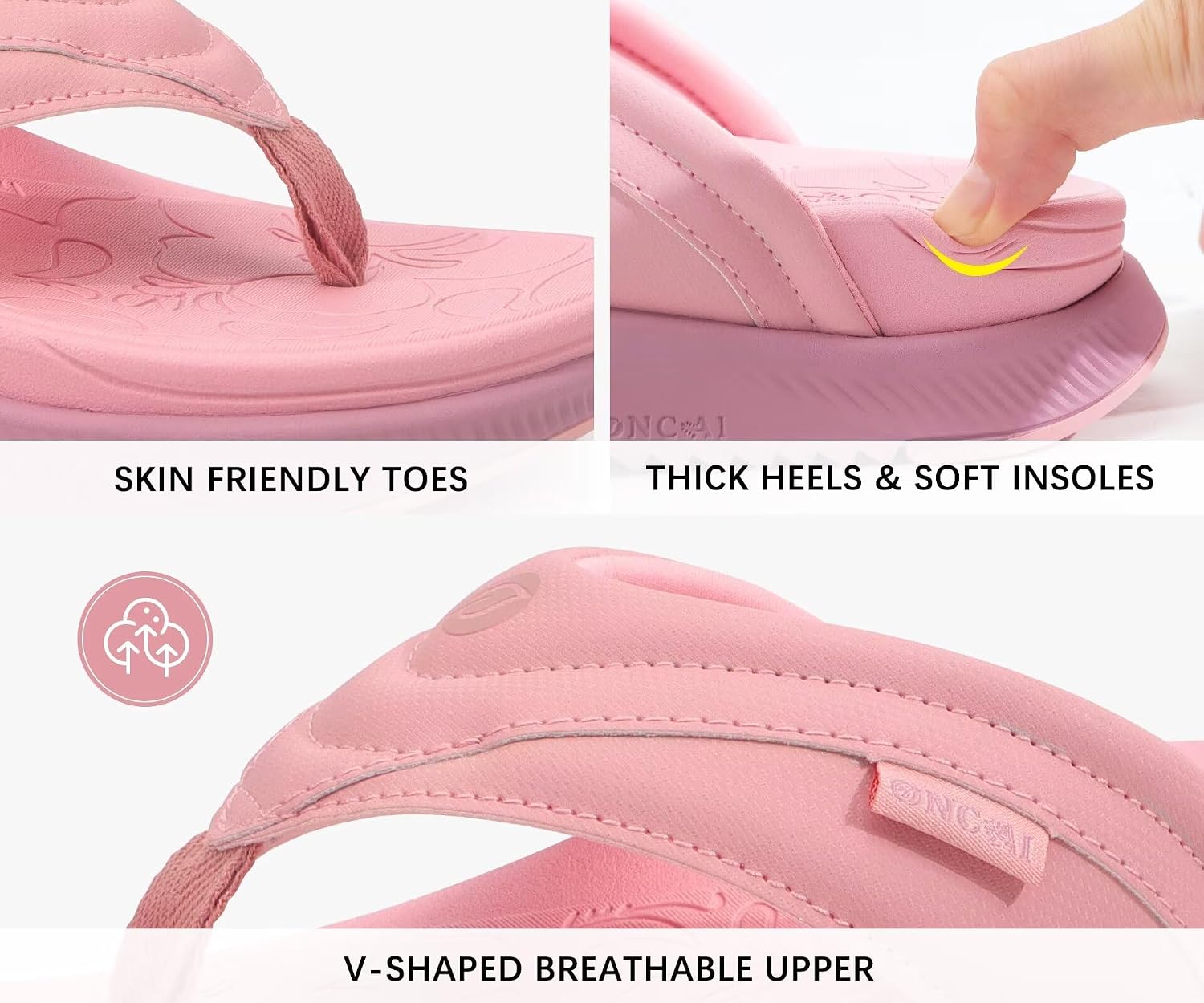 Thumbnail 3 de ONCAI Women’s Orthotic Cushion Flip Flops Recovery Sandals with Arch Support (Size 4–10)