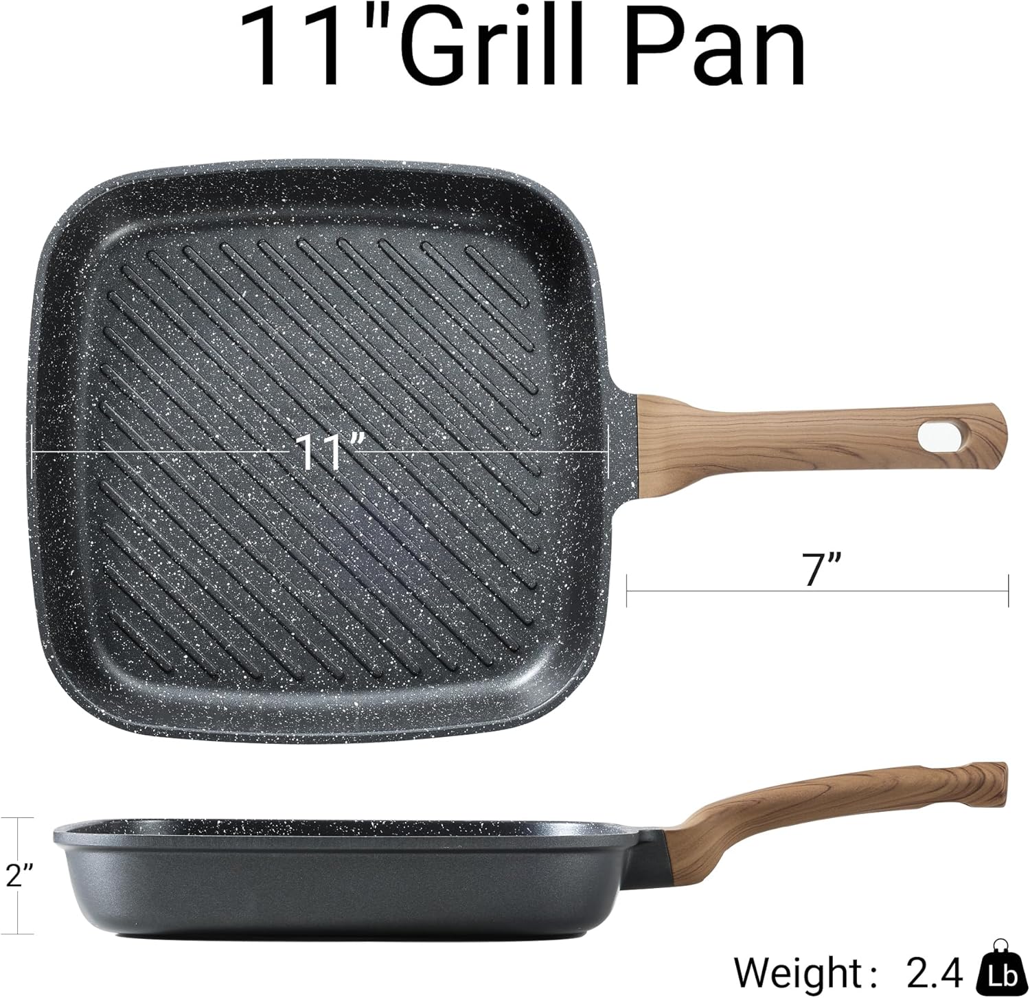 Thumbnail 1 de CAROTE 11 Inch Grill Pan nonstick for steak