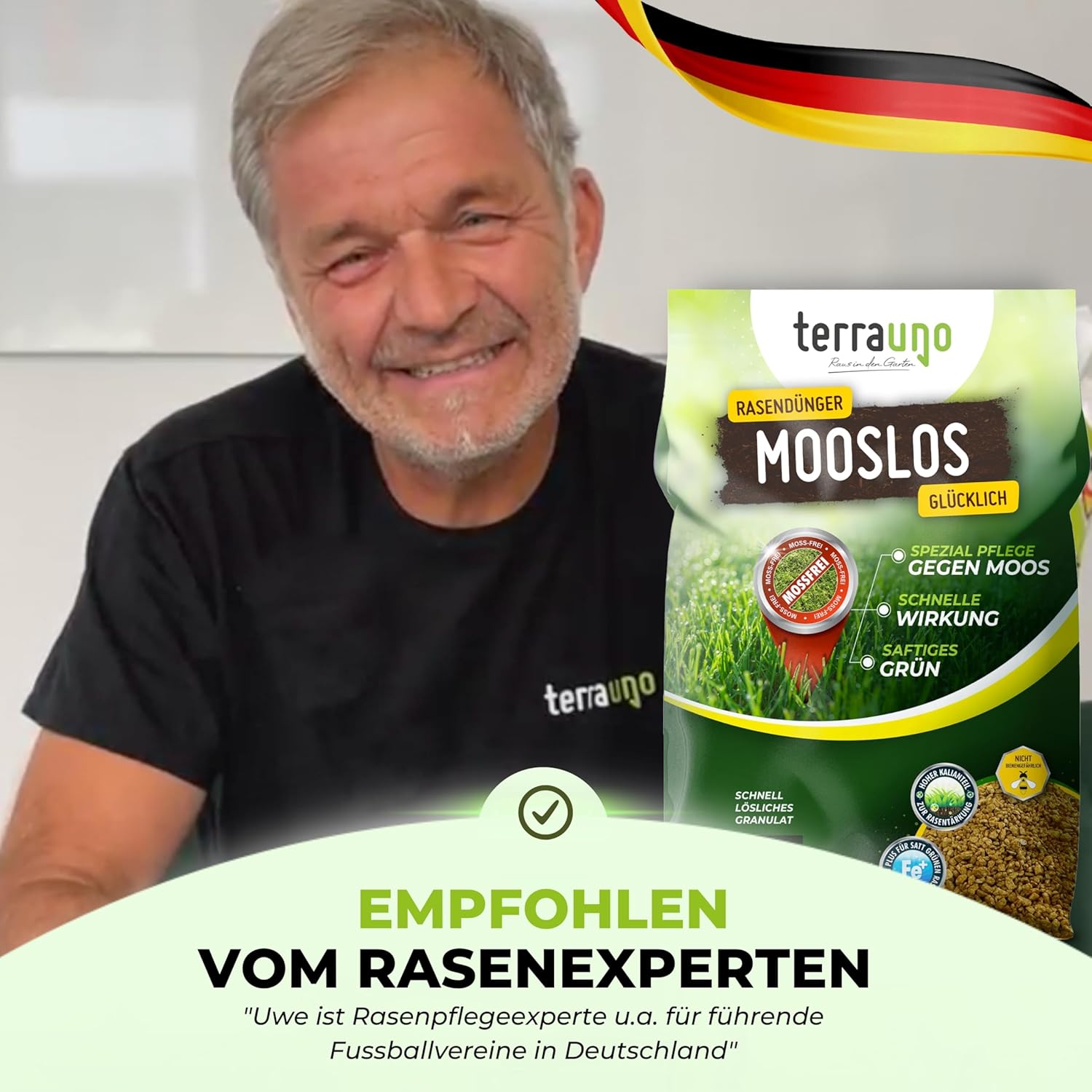 Thumbnail 6 de TerraUno Rasendünger Frühjahr „Mooslos Glücklich“ mit Eisendünger, 10 kg für 300 m²
