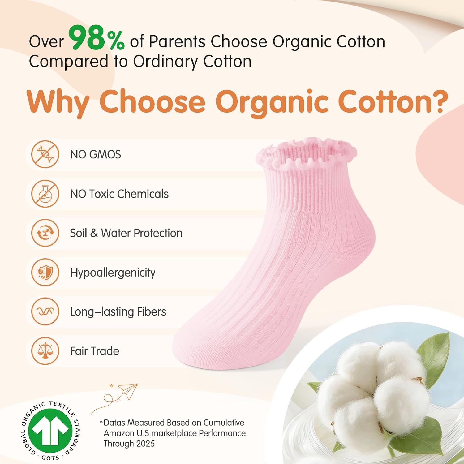 Detalle de ORGANICOT Toddler Ruffle Socks Organic Cotton