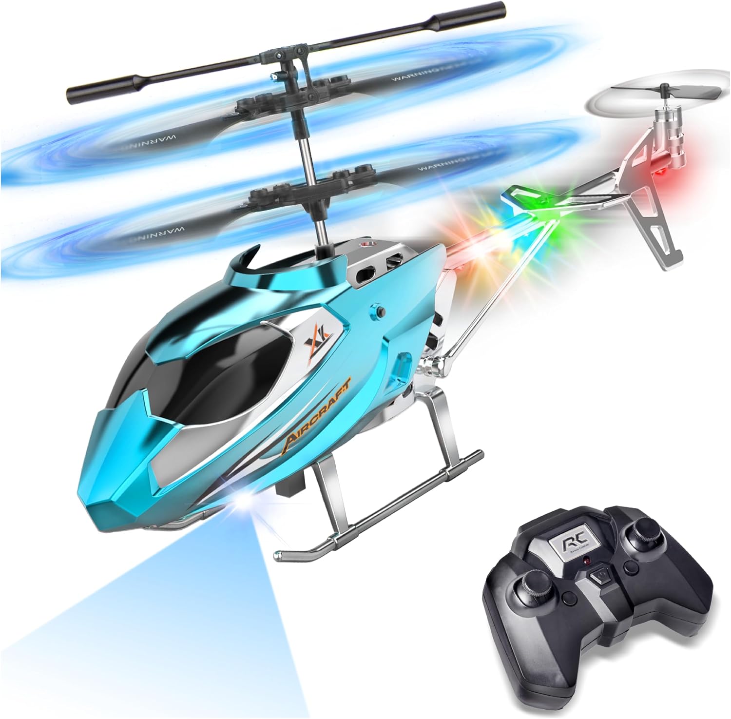 Detalle de TERRAMUS Remote Control Helicopter for Kids — 2.4G Altitude Hold, LED Lights and Gyro