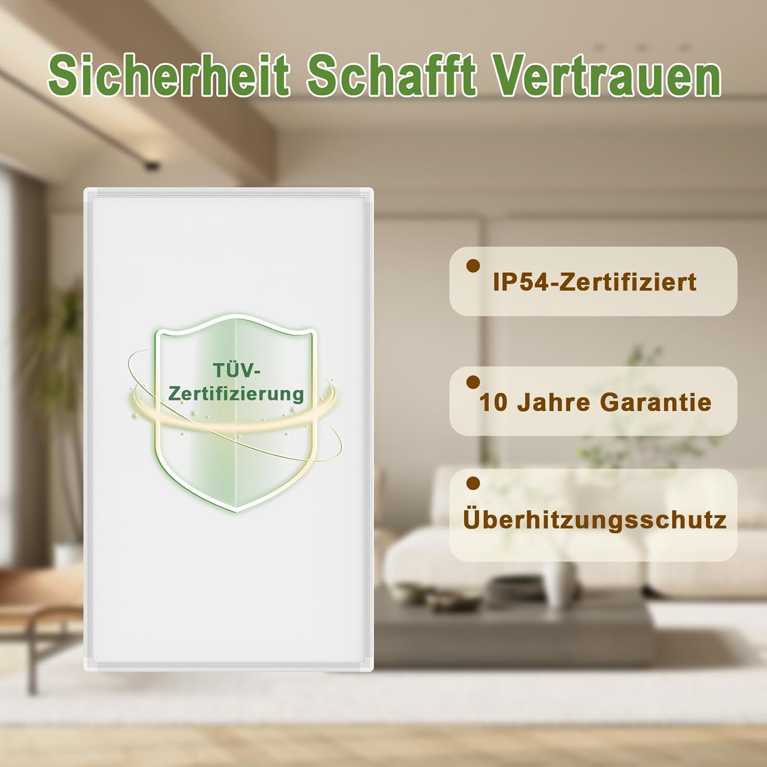 Thumbnail 6 de Behaglich Infrarotheizung 600 Watt – Wandmontage, WiFi-Thermostat, IP54, 10 Jahre Garantie