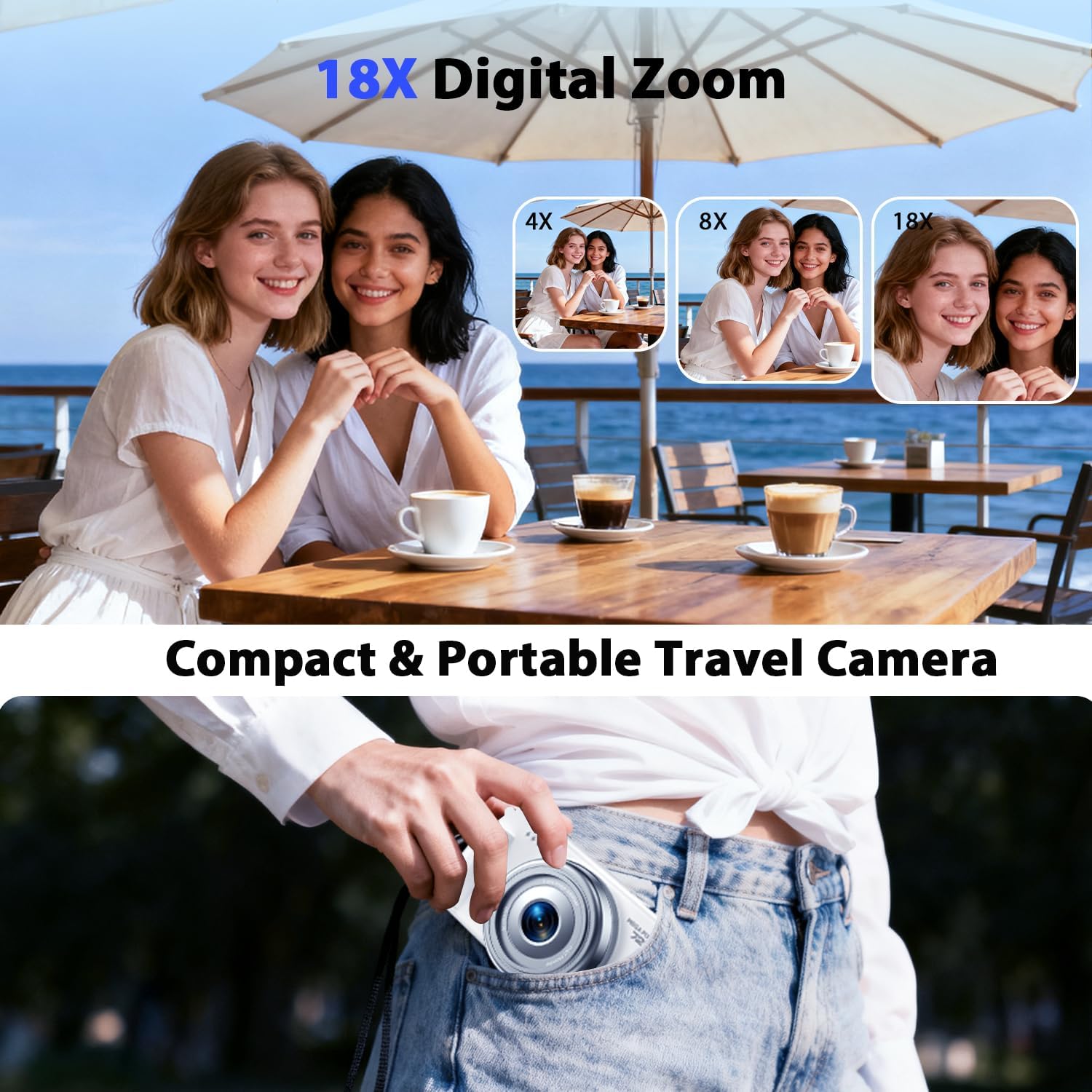 Detalle 2 de Digital Camera 72MP 4K vlogging camera with 18x zoom