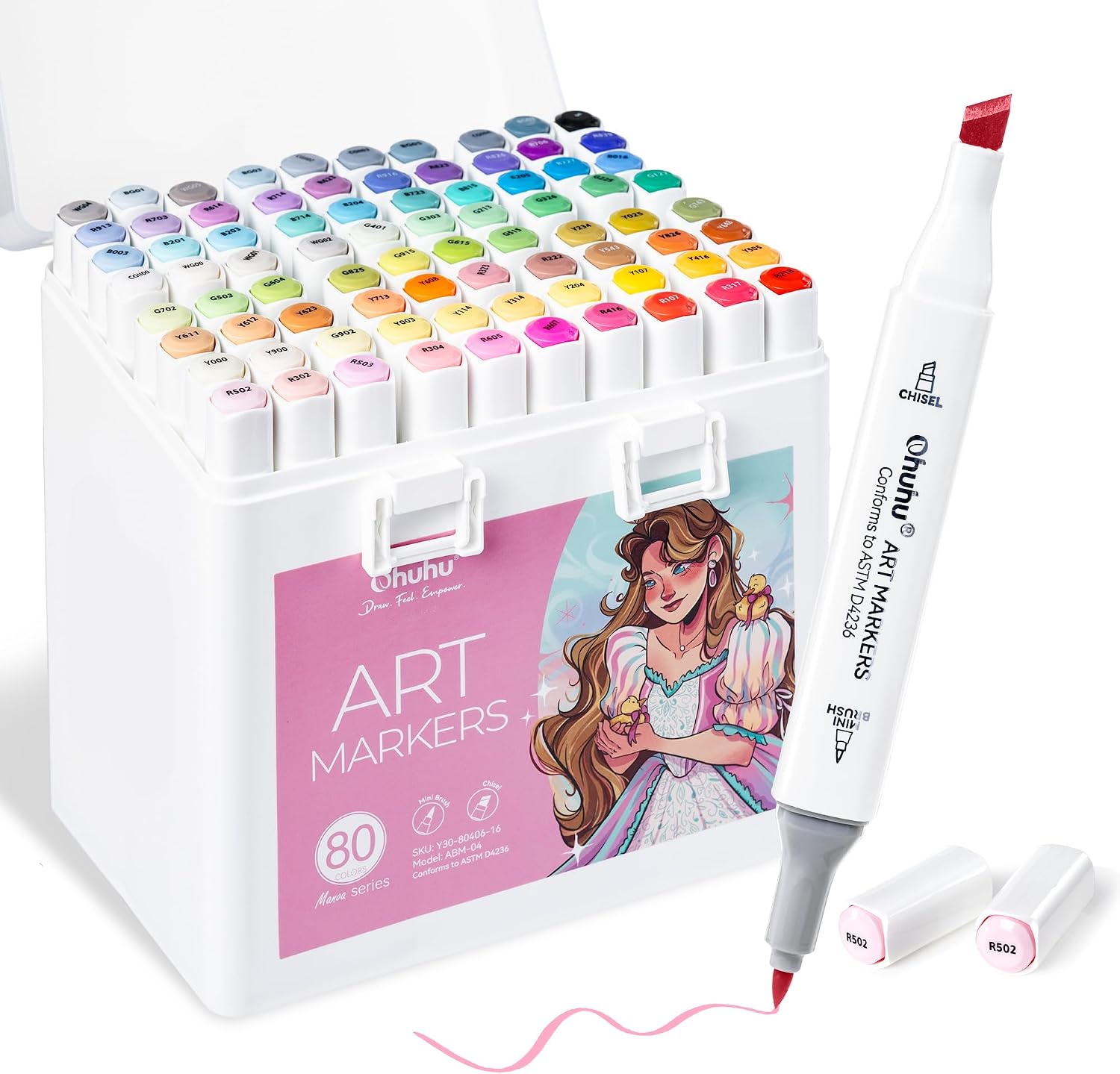 Detalle de Ohuhu Alcohol Markers, 80 colours