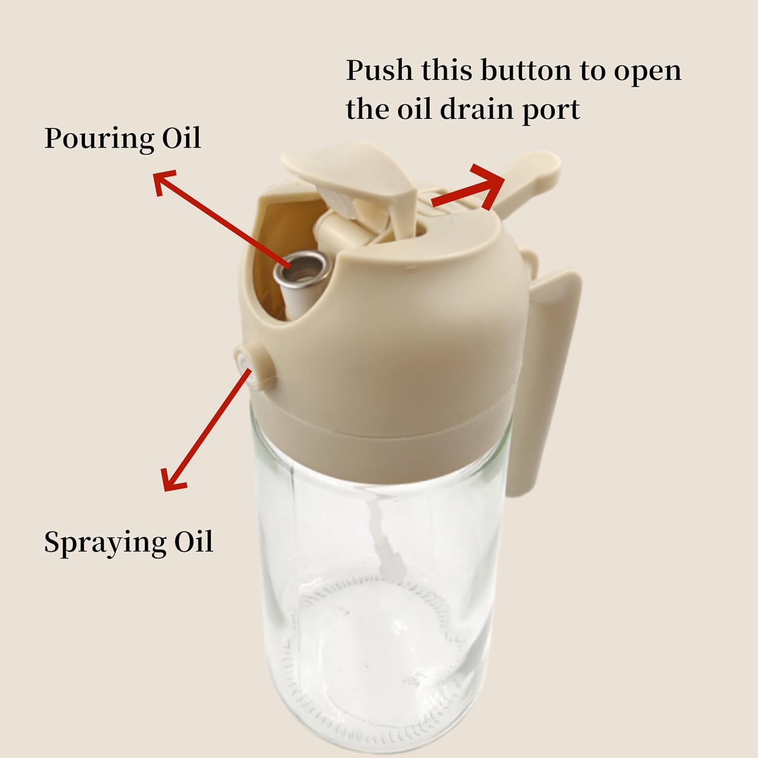 Thumbnail 1 de ZHIYE 500ml 2-in-1 Oil Spray Bottle for Cooking
