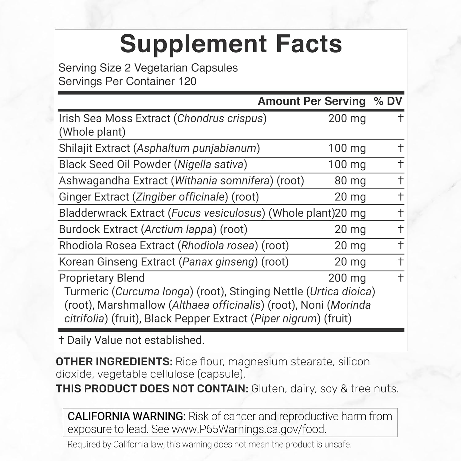 Detalle 2 de DEAL Irish Sea Moss Supplement, 240 Capsules