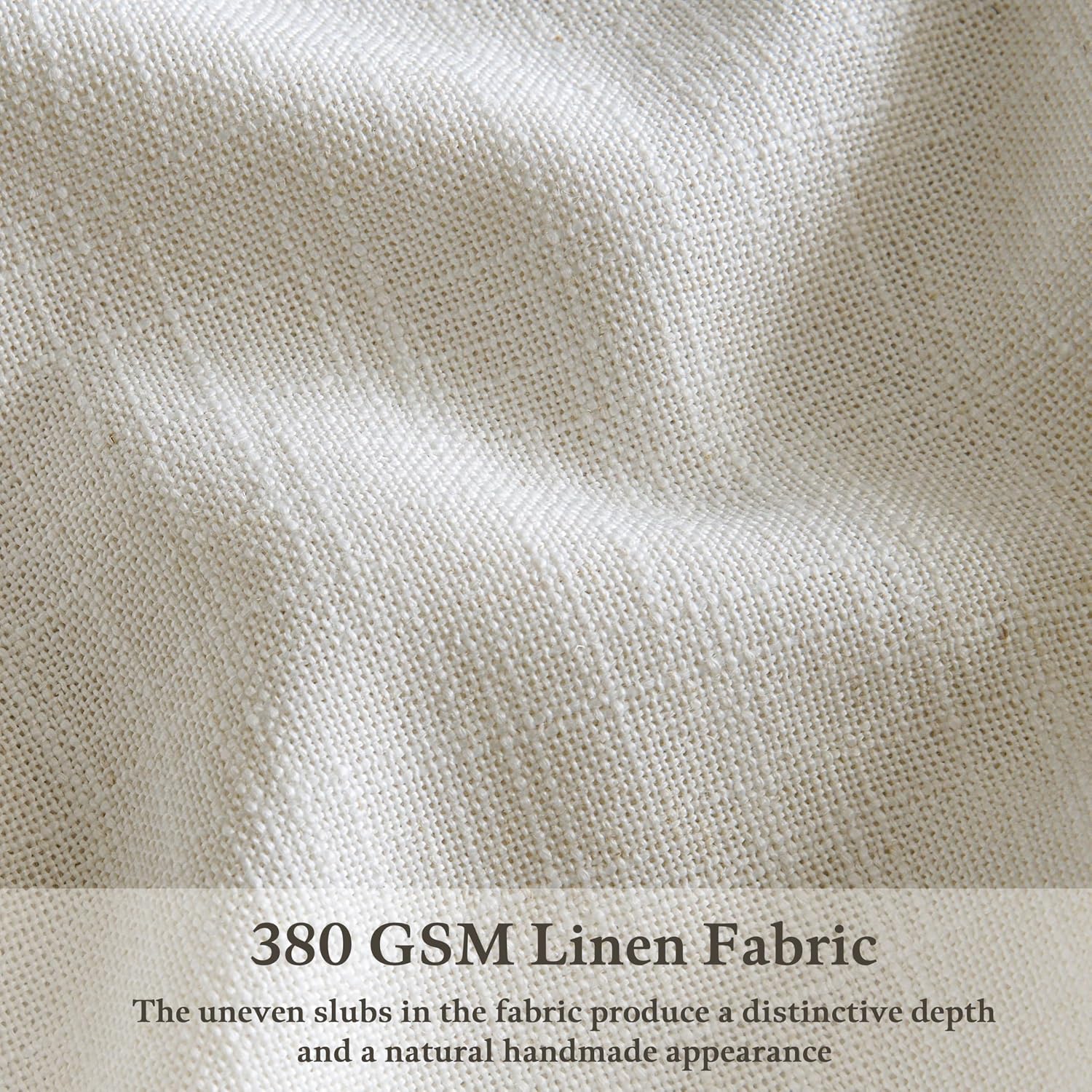 Detalle de Pinch Pleated 90 Inch Linen Curtains (2 Panels Set) — Pinch Pleat Drapes for Track System, Light Filtering Semi Sheer