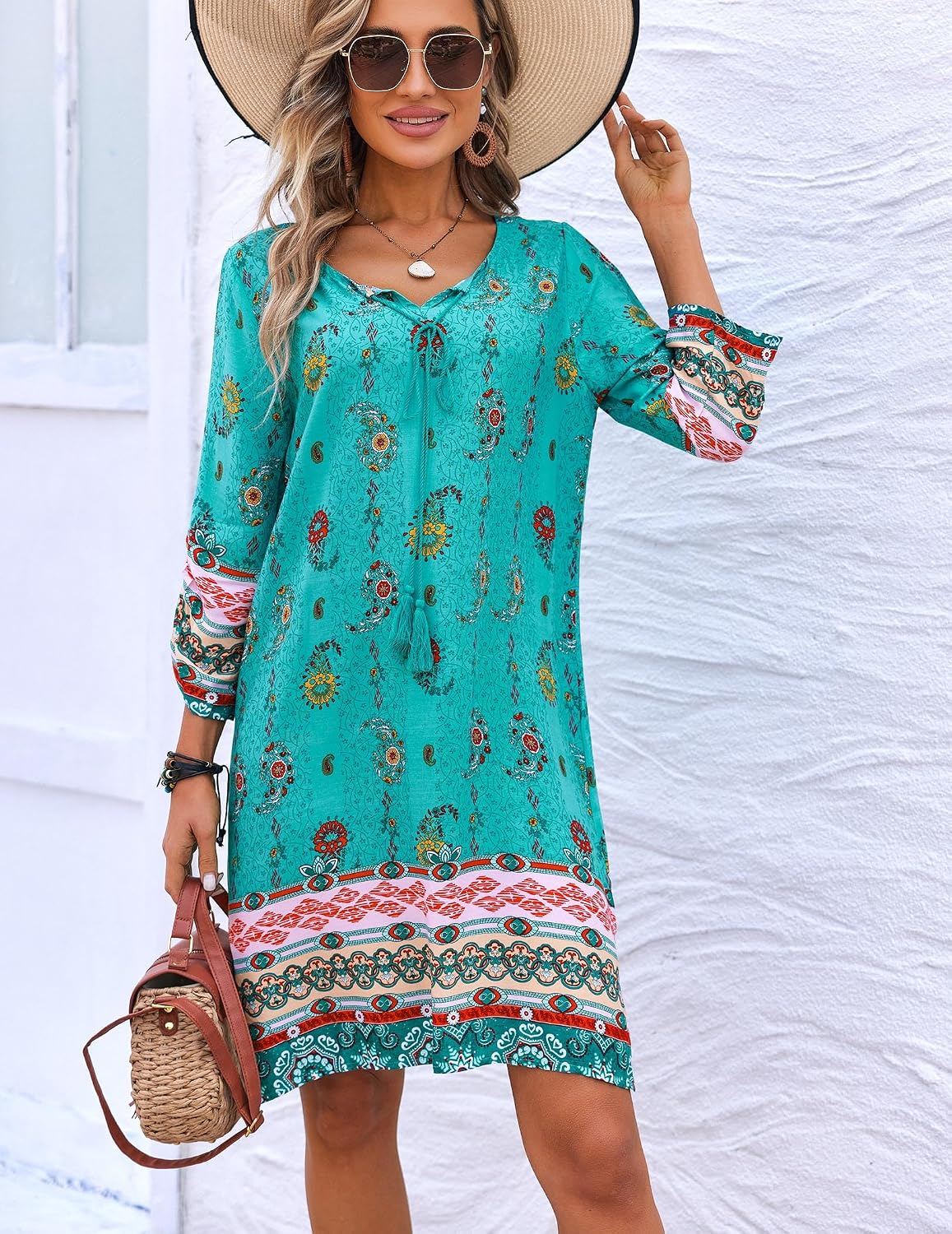 Detalle 2 de Zeagoo Sommerkleider Damen Boho Kleid