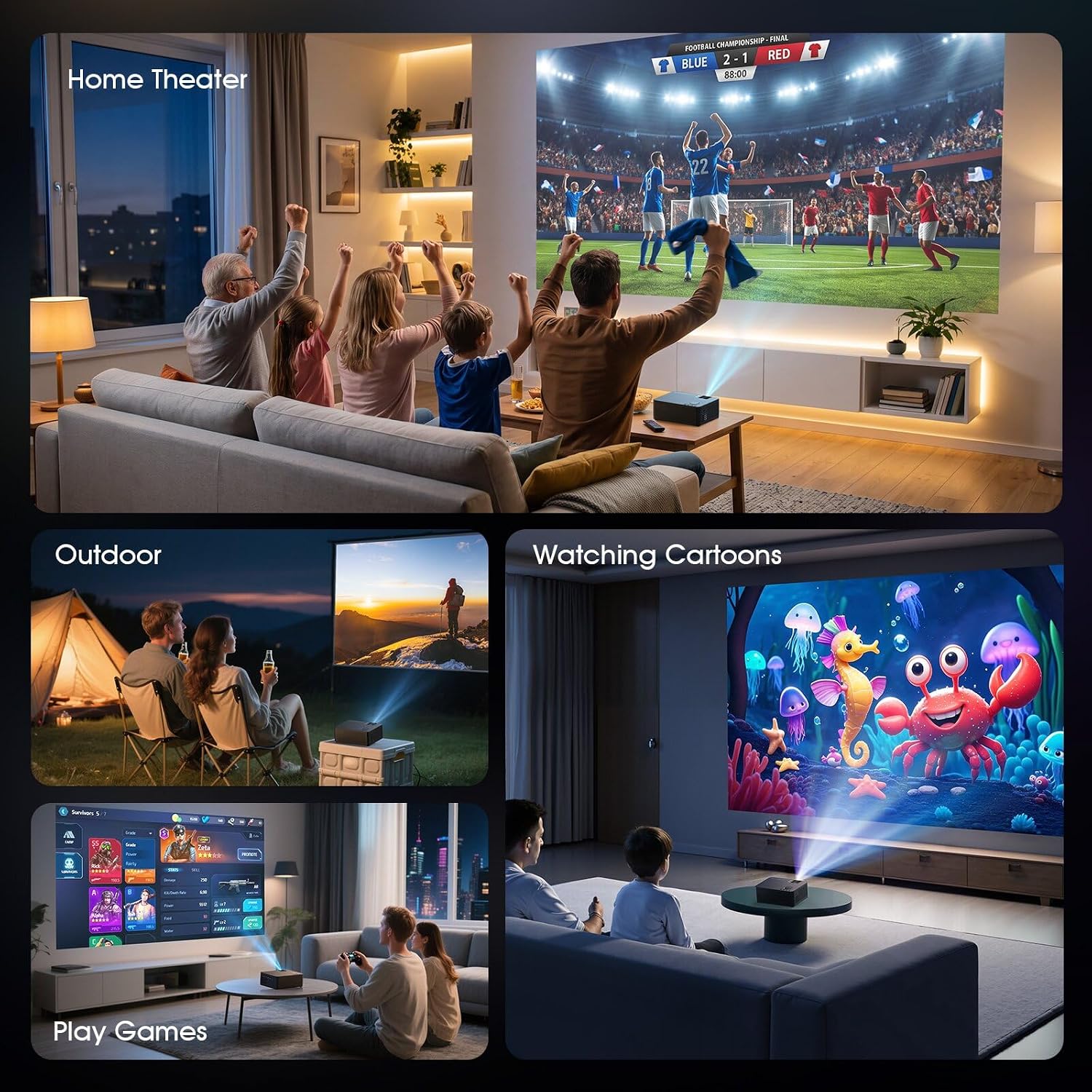 Thumbnail 6 de CEBORY Projector, Native 1080p