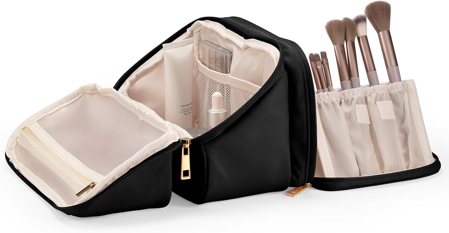 Detalle de HauteHues Travel Makeup Bag, Large Capacity