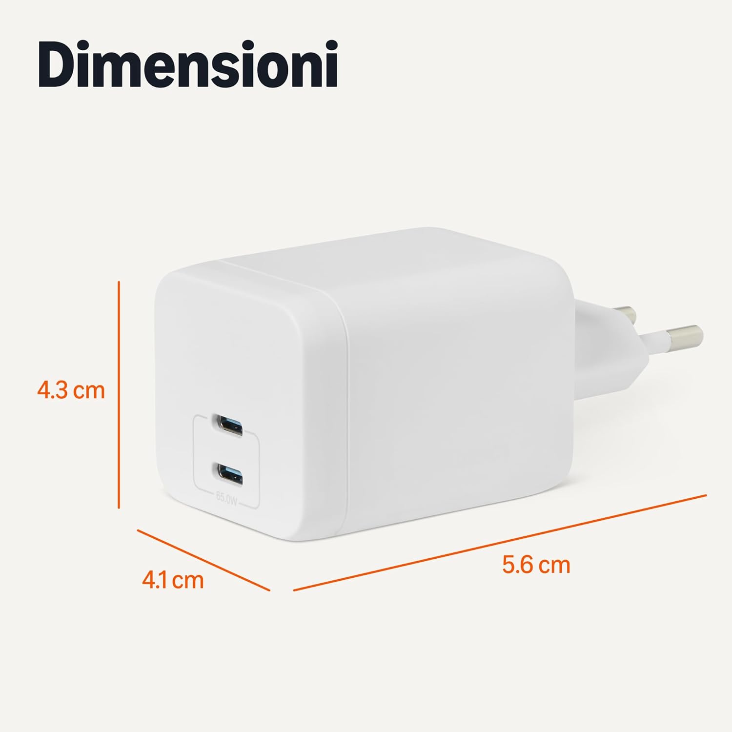 Thumbnail 4 de Amazon Basics Caricabatterie da Parete Nano GaN 65W