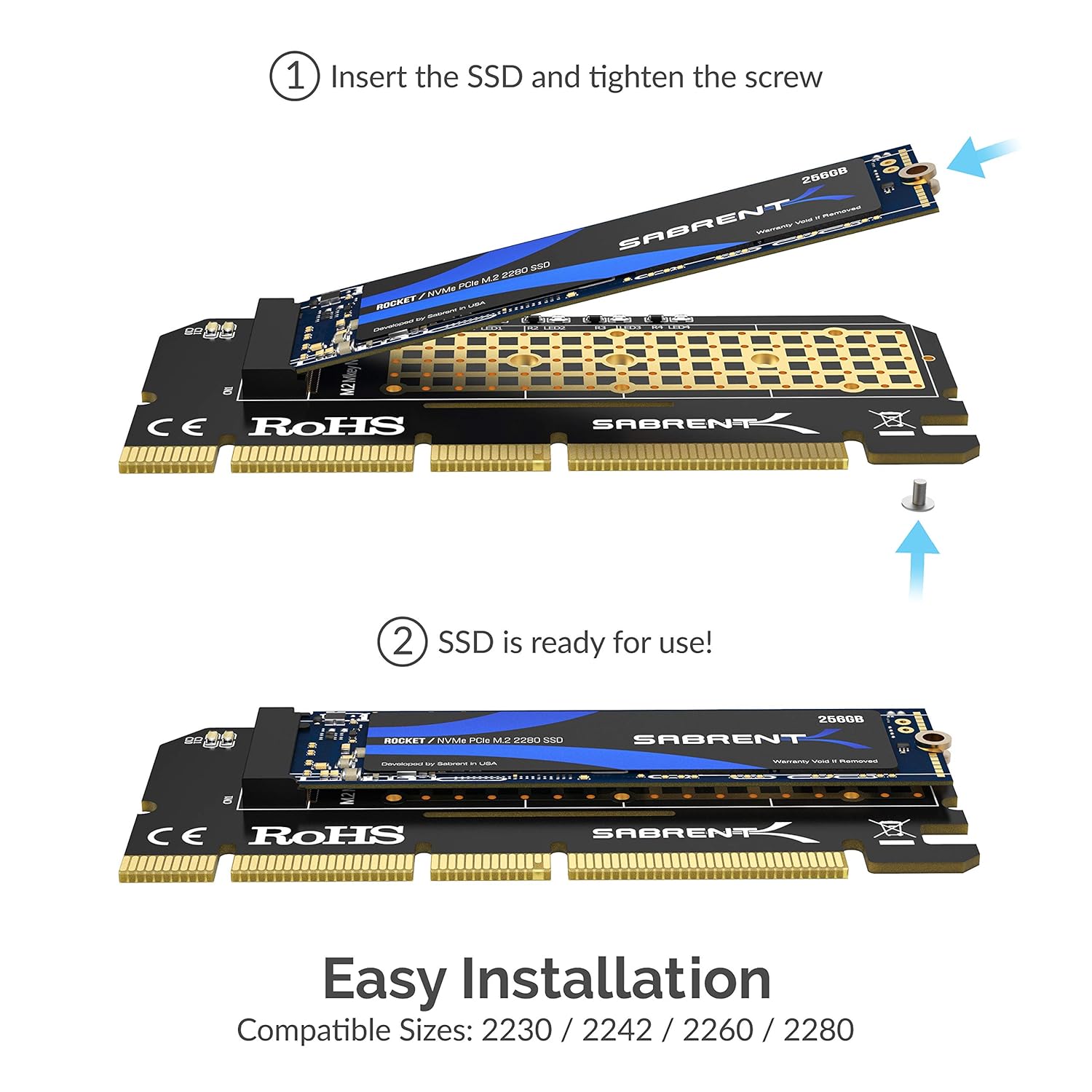 Thumbnail 1 de SABRENT EC-PCIE M.2 NVMe to PCIe x16 Adapter