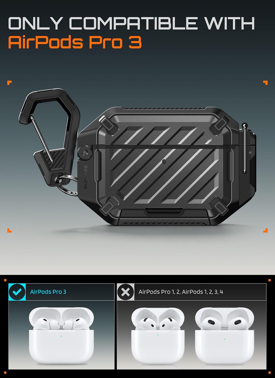Detalle 2 de SUPCASE AirPods Pro 3 Case 10 ft