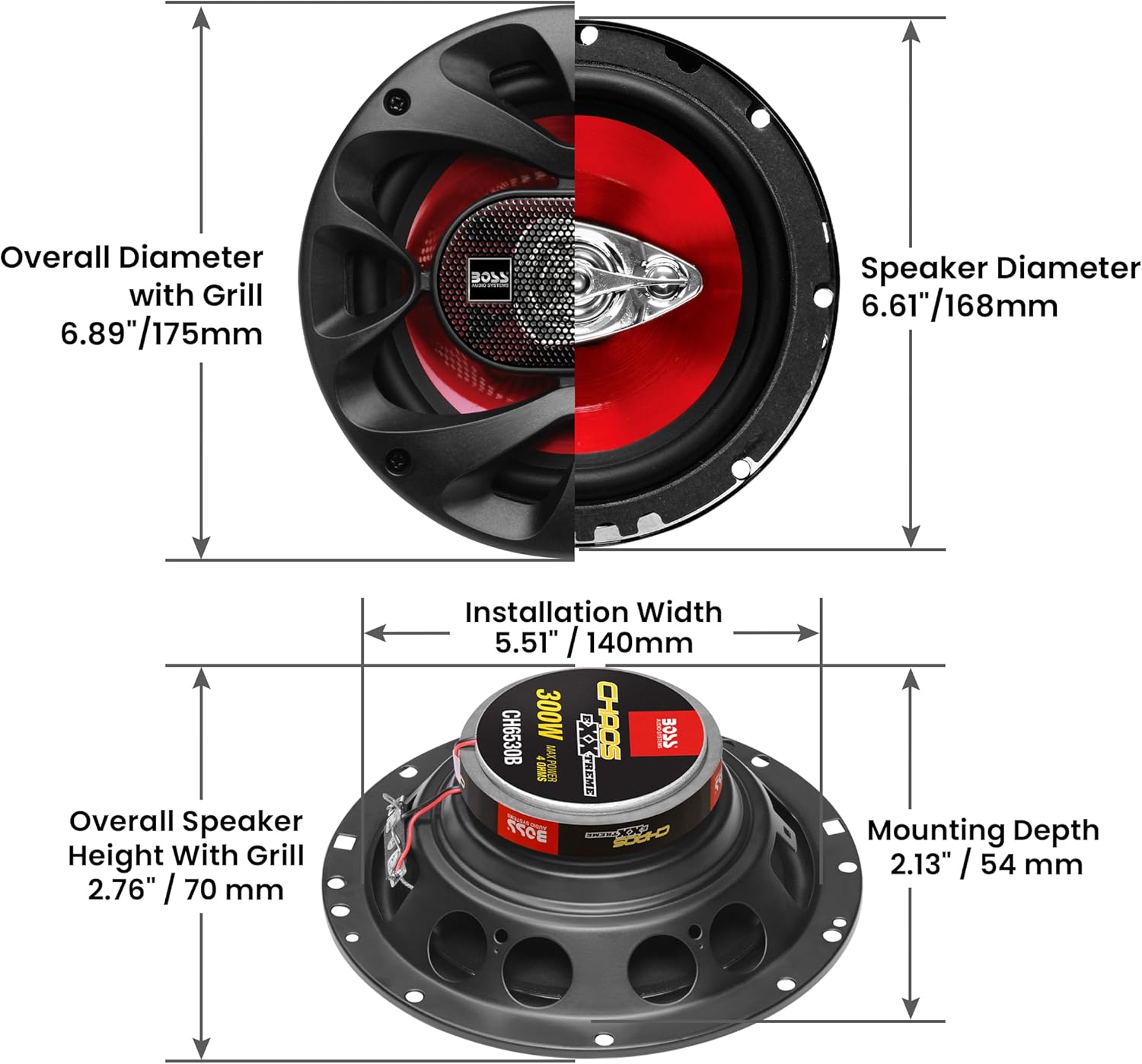 Thumbnail 3 de BOSS Audio Systems CH6530 Chaos Series 6.5-Inch Car Door Speakers (Pair) – 3-Way Coaxial